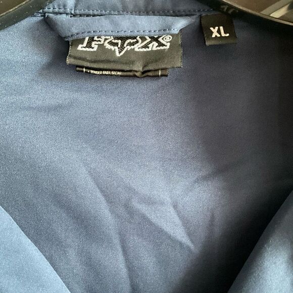 Fox Dress Shirt Collar Snap Button Front Blue 1 Pocket Short Sleeve Men XL - Picture 8 of 13